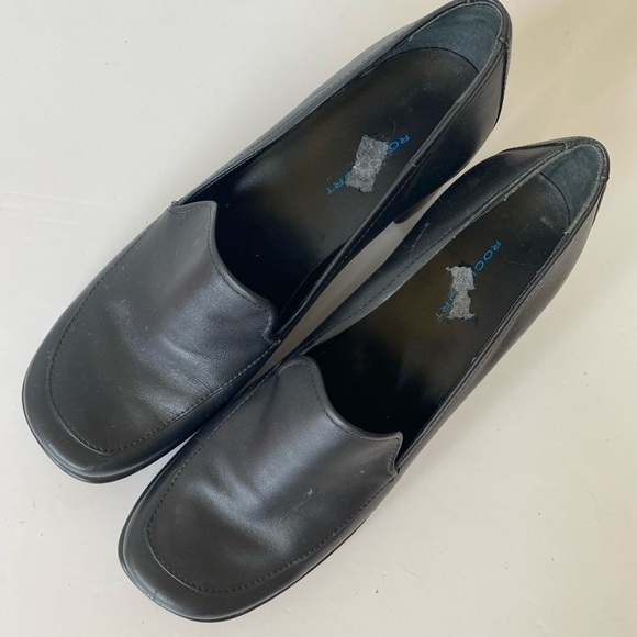 Rockport black leather block heel square toe shoe women’s 6.5 - Picture 7 of 14